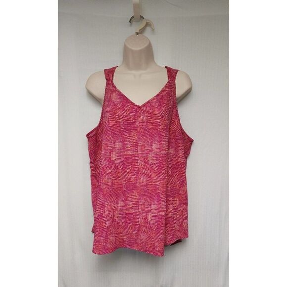𝅺APT 9 V- Neck Cross Back Pink Top Size XL - Picture 3 of 5